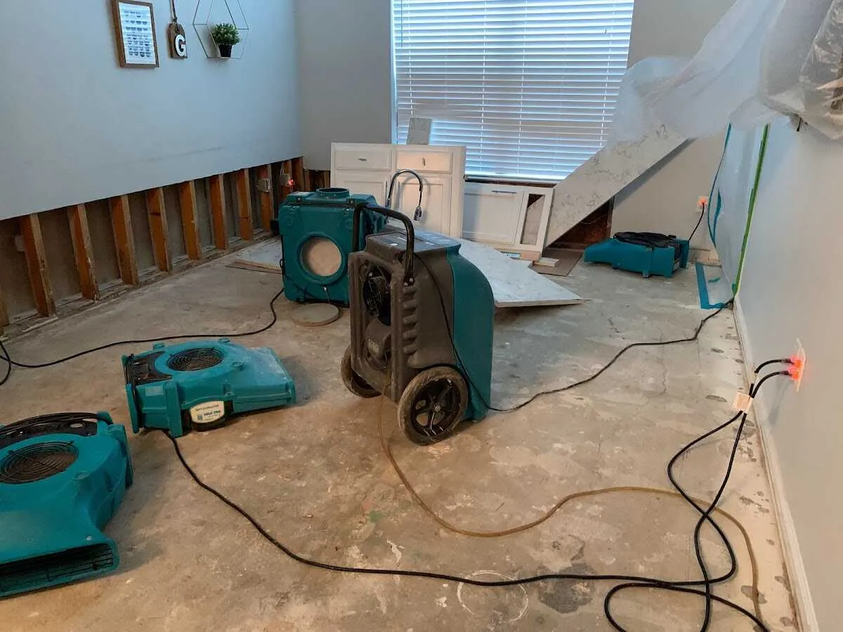 Dehumidifier in flood-cut room for Water Extraction & Removal in Prairie Ridge